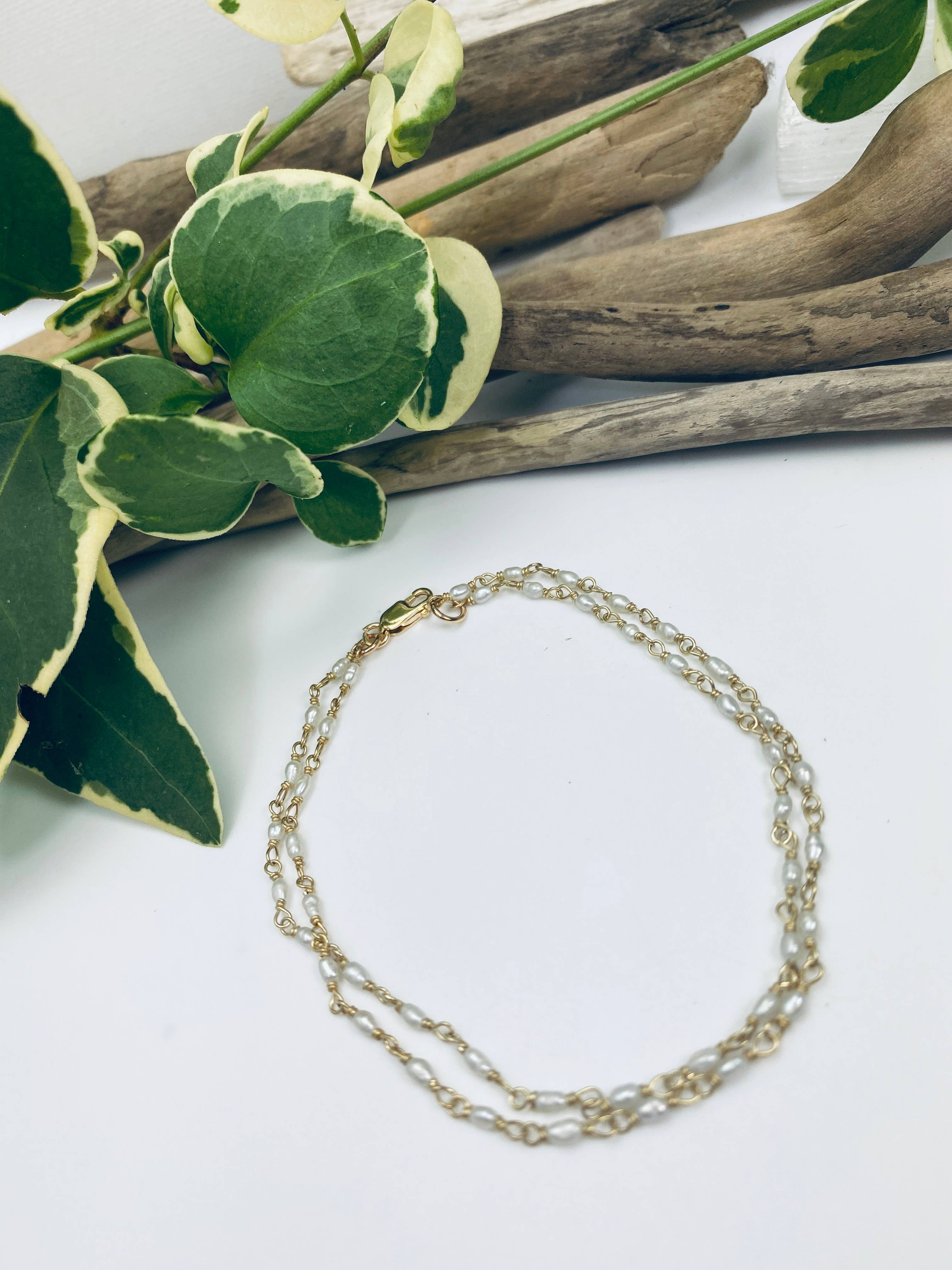 Laura J Designs - Wholesale Link & Chain Bracelet - Pearl Harvest Bracelet1