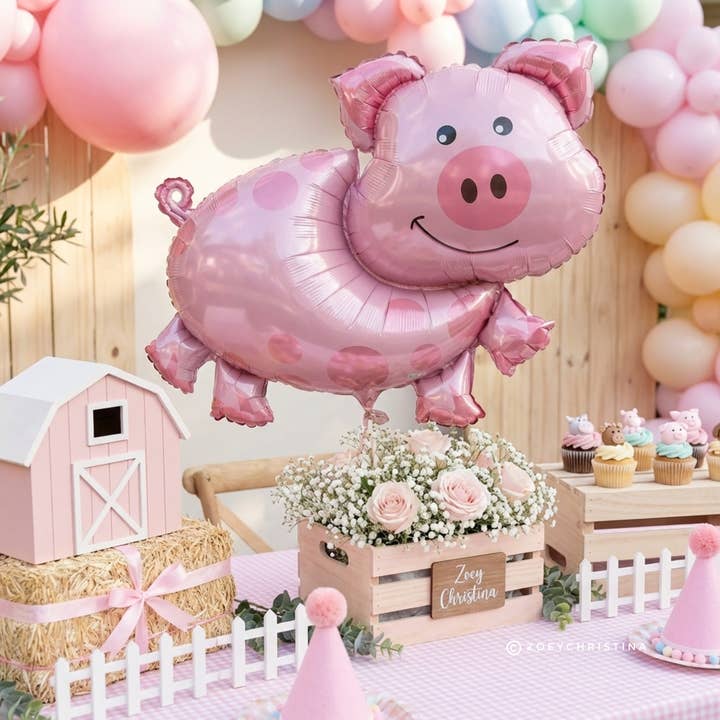 Zoey Christina - Wholesale Balloon - Pink Pig Foil Balloon – Farm Animal Birthday & Barnyard4