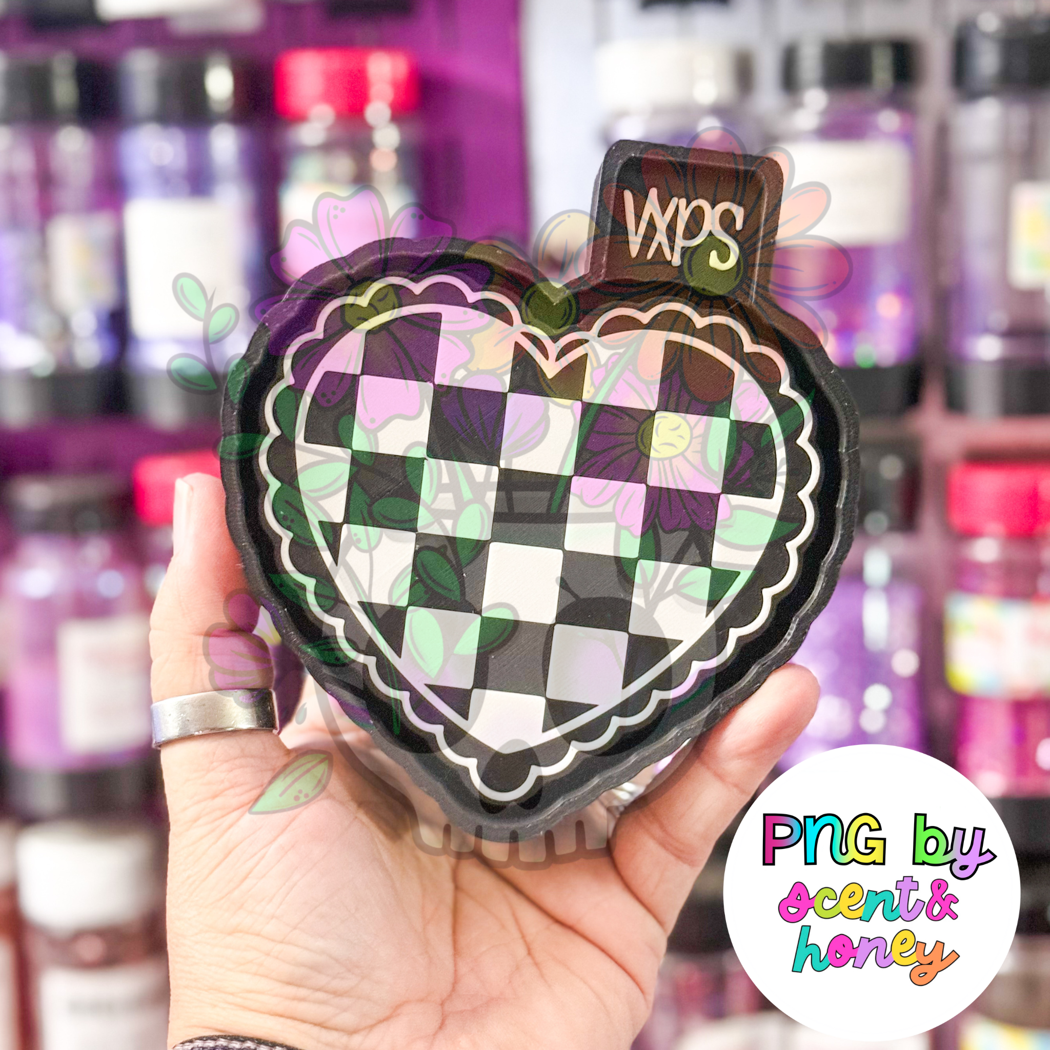 Vibrant Xpressions - Wholesale Craft Supplies - Ruffled Checkered Heart Freshie Mold - Semi Exclusive0
