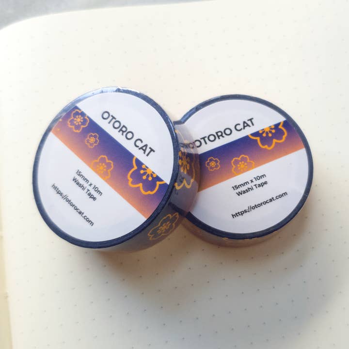 Gold Foil Cherry Blossom Washi Tape for wholesale by Otoro Cat