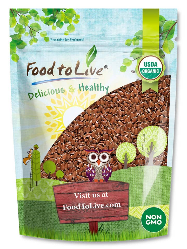 Organic Roasted Whole Brown Flax Seeds – Vegan, Kosher, Bulk – by Food to Live for wholesale by Food To Live