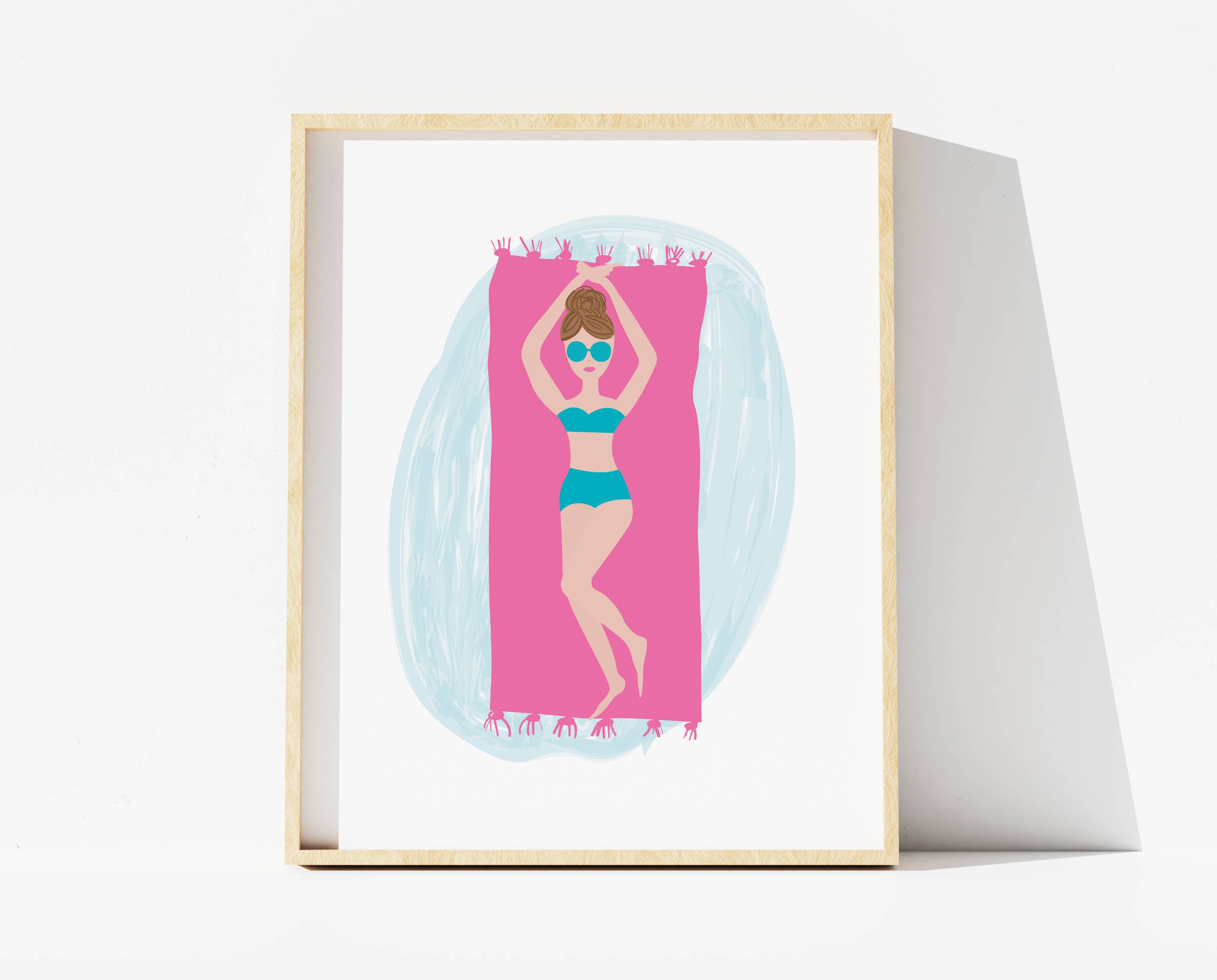 Oh So Chic Designs - Wholesale Art Print - Beach Babe - Brunette Art Print