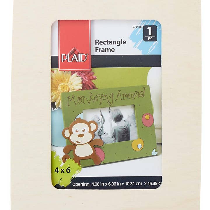 Plaid ® Wood Surfaces - Rectangle Frame, 8.25" x 6.25" for wholesale by Plaid Crafts
