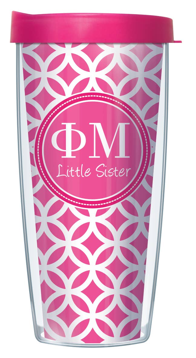 FREEHEART - Wholesale Insulated Mug/Tumbler - Phi Mu Little Sister Roundabout Tumbler0