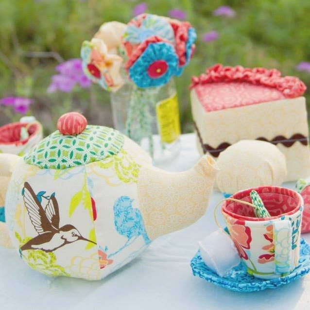 Commissioned Custom Tea Set for wholesale by Drumming Beetle