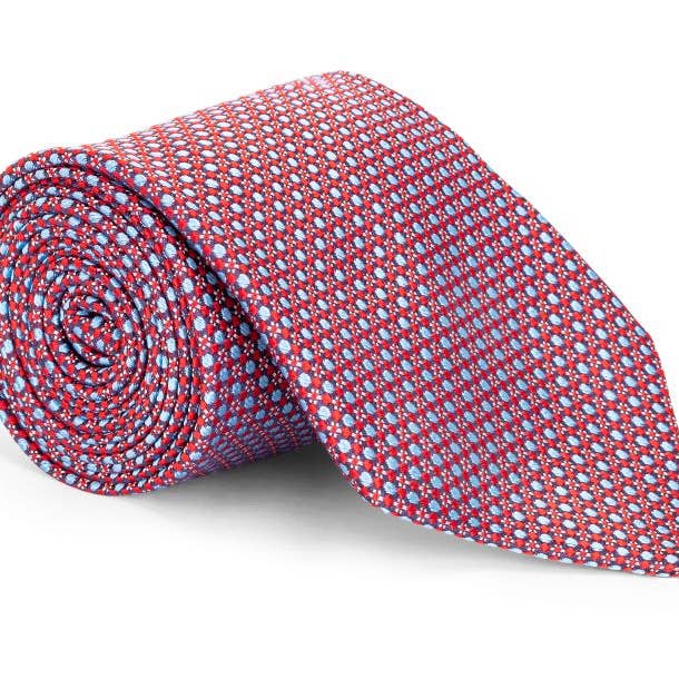 Bennett rode stropdas met microstippen - LANG voor wholesale door Mountain & Sackett