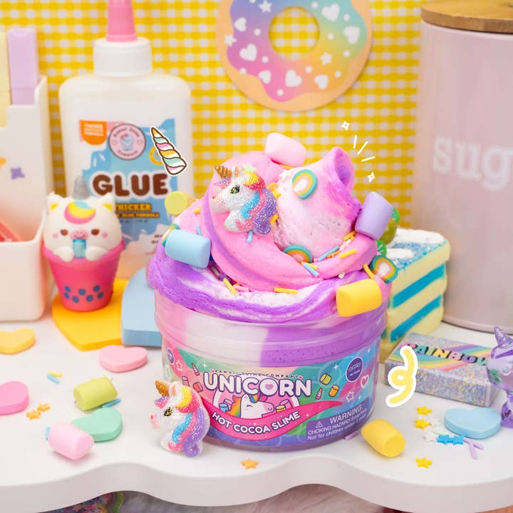 Kawaii Slime Company – wholesale Slajm - Barn – Unicorn Hot Cocoa Butter Slime (4st/fodral)