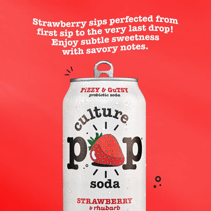 Culture Pop Soda - Wholesale Soda/Carbonated Drink - STRAWBERRY & rhubarb - 12 Pack2