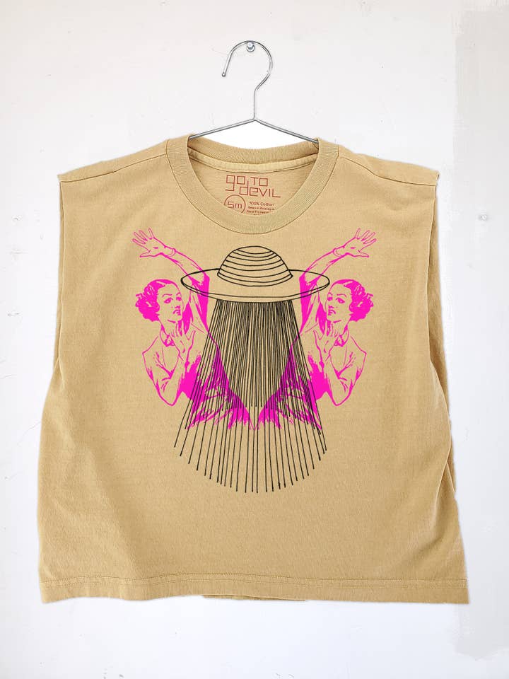 Go To Devil - Wholesale Screen Printed T-Shirt - Women's - UFO Ladies Joan Heavyweight Muscle Tee1