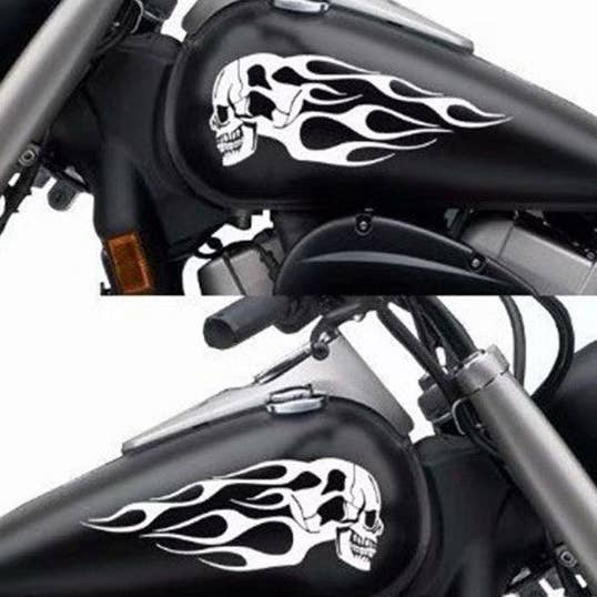 Burning Skull Motorcyle Gas Tank Klistermærke for engroshandel hos Tourtiwi