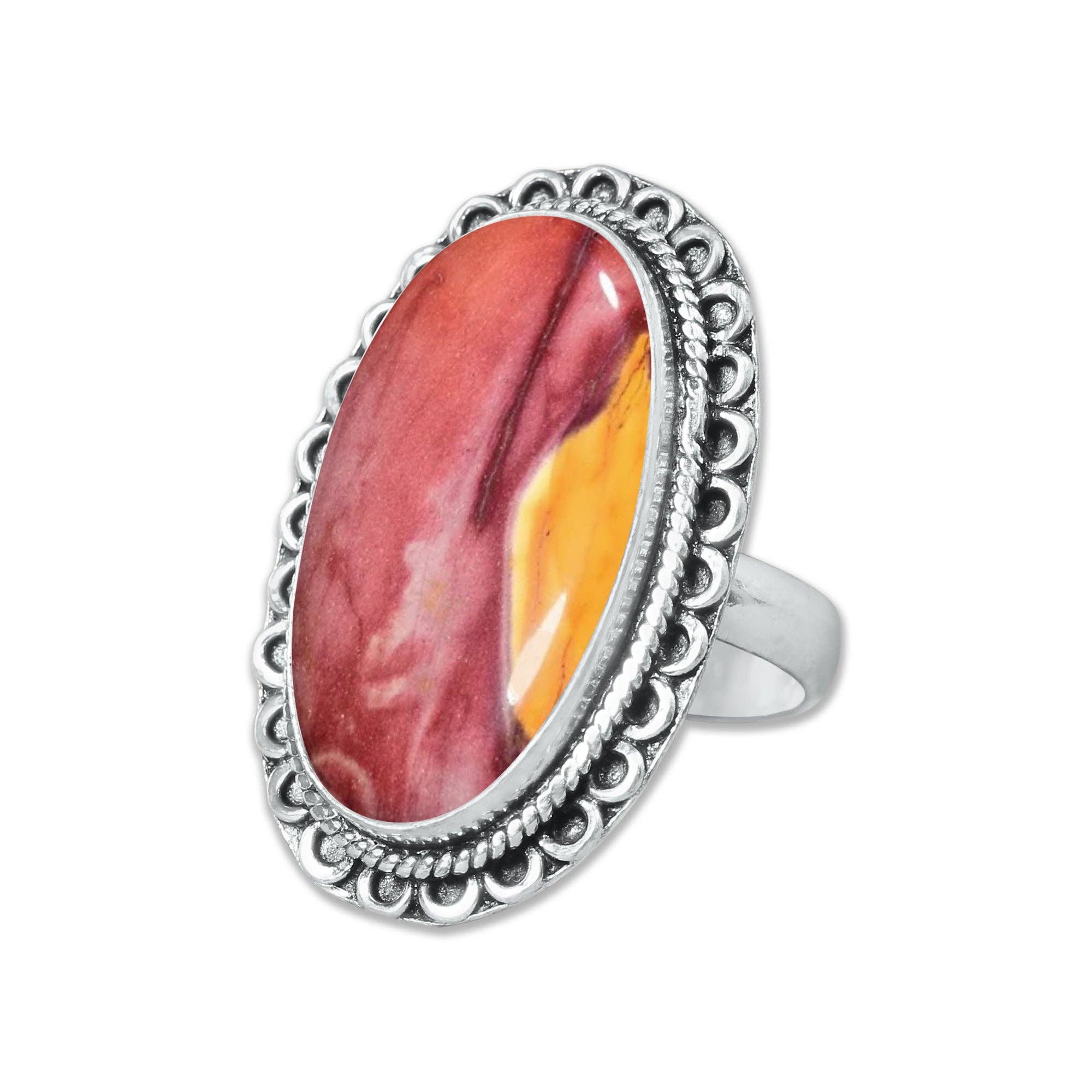 Handmade Jewels - Wholesale Cocktail/Statement Ring - Mookaite Jasper Rings – Handmade, Silver-Plated, Bold Earth Tones (Made to Order)14