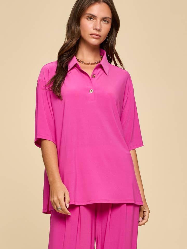 2-Piece Blouse + Relaxed Pants Resort Wear Set for wholesale by Dear Scarlett