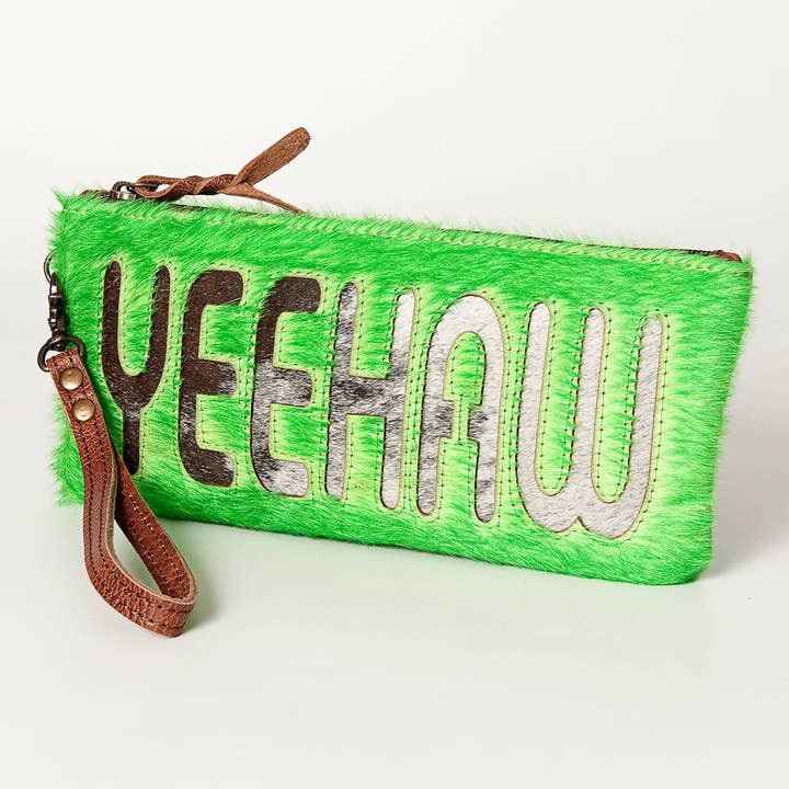 ADBG344 Hår-på-hide Rodeo handledsväska med läderrem för wholesale av LS Western