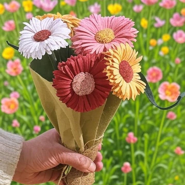 Daisies Plantable Bouquet with Sleeve & Case for wholesale by The Organic Store