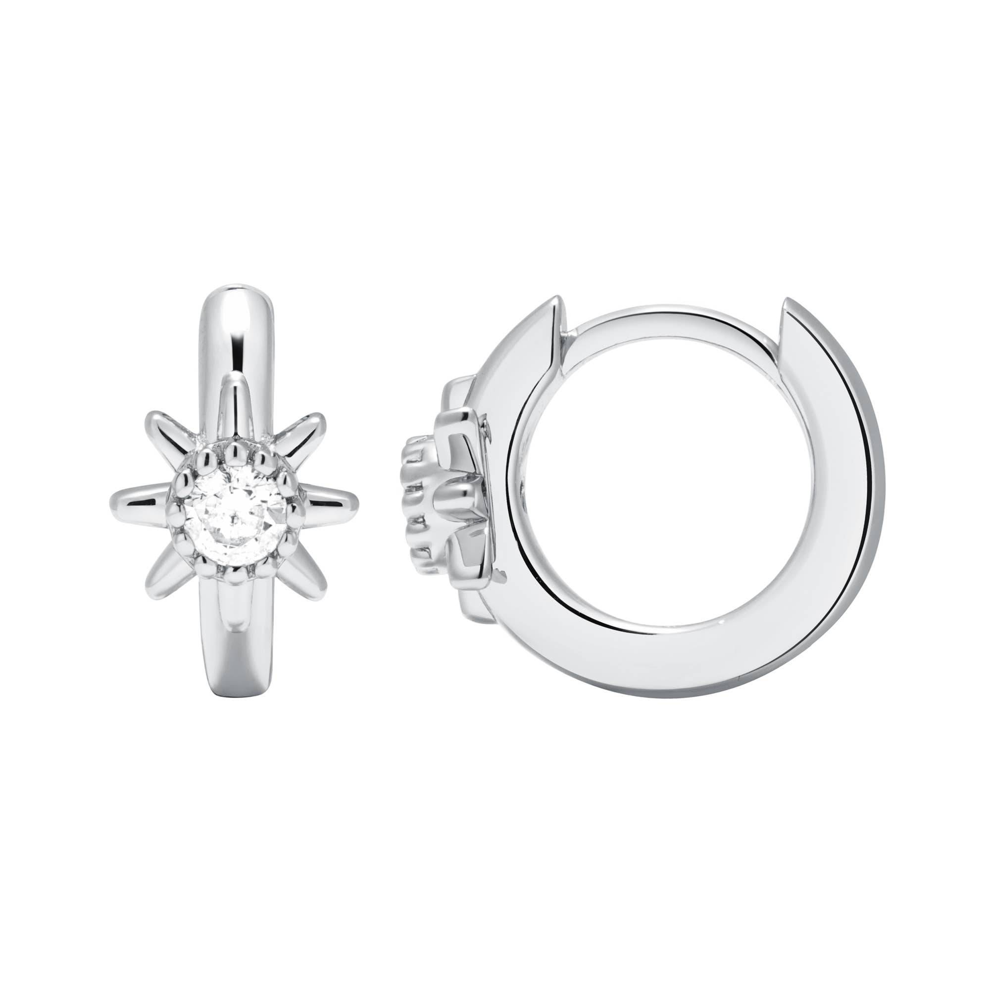 My Jewellery Story - Vente Petits anneaux - Créoles Polaris Star Mix avec cristaux transparents ST|2-9060-RCLR1