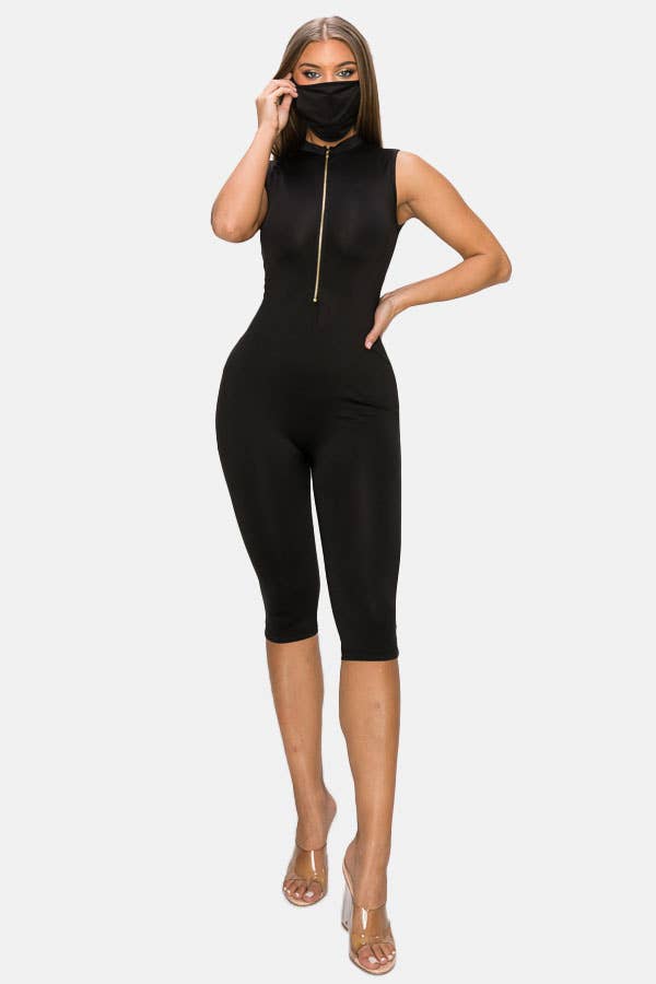 H&H Fashion Inc. - Wholesale Romper - Women's - HH531X-SD - Front Zipper Romper with Mask0