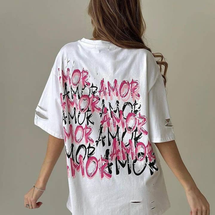 Womens Grunge Graphic Cropped Tee N25Z330 for wholesale by alberalkirk