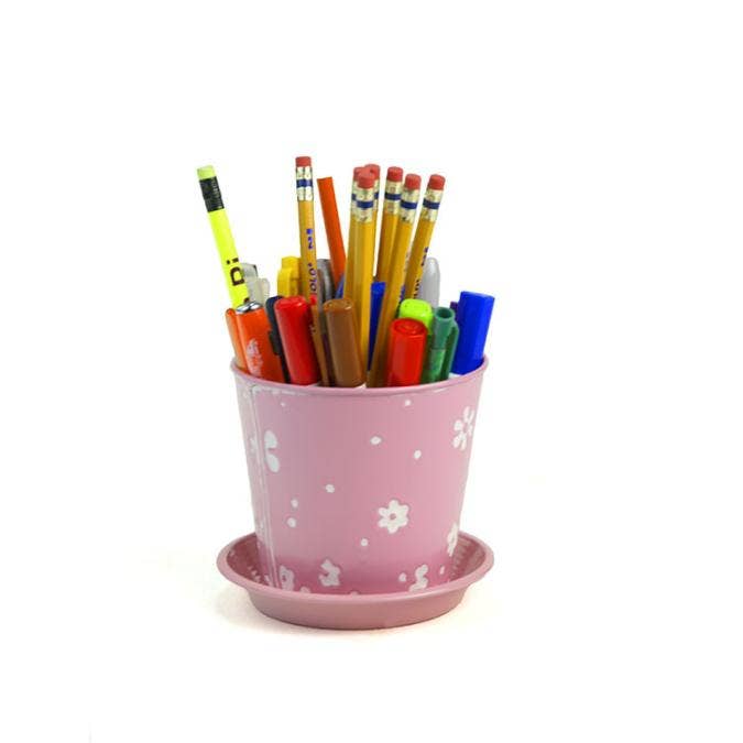 Buhi Imports - Wholesale Plant Pot - 4" Tin Pot and Saucer  Valentine & Spring2