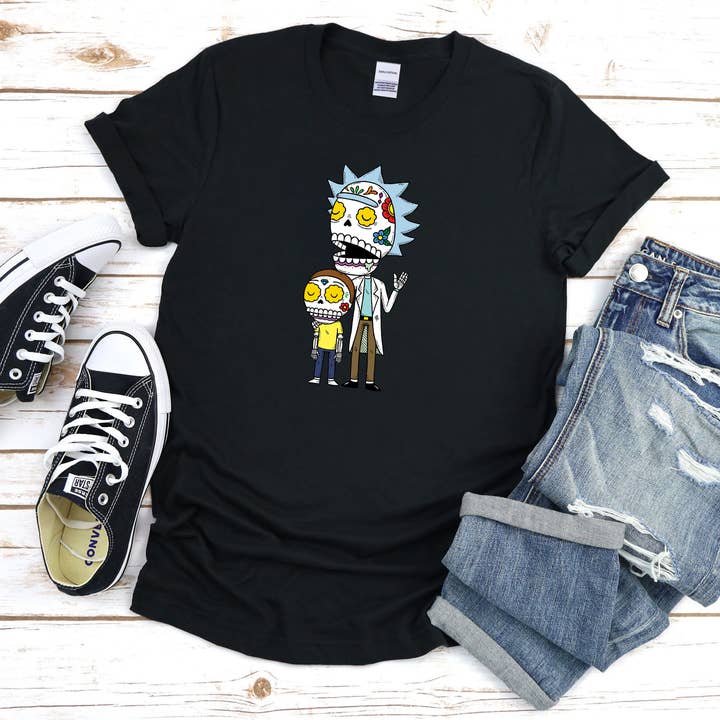 Fresh Prints of CT - Wholesale T-Shirt (Graphic) - Men's - Rick & Morty Day of the Dead T-Shirt1
