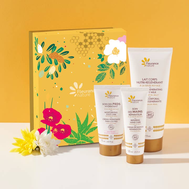 ORGANISCHE SCHÖNHEIT KÖNIGLICHER KÖRPER GESCHENKSET für den Großhandel von Fleurance Nature