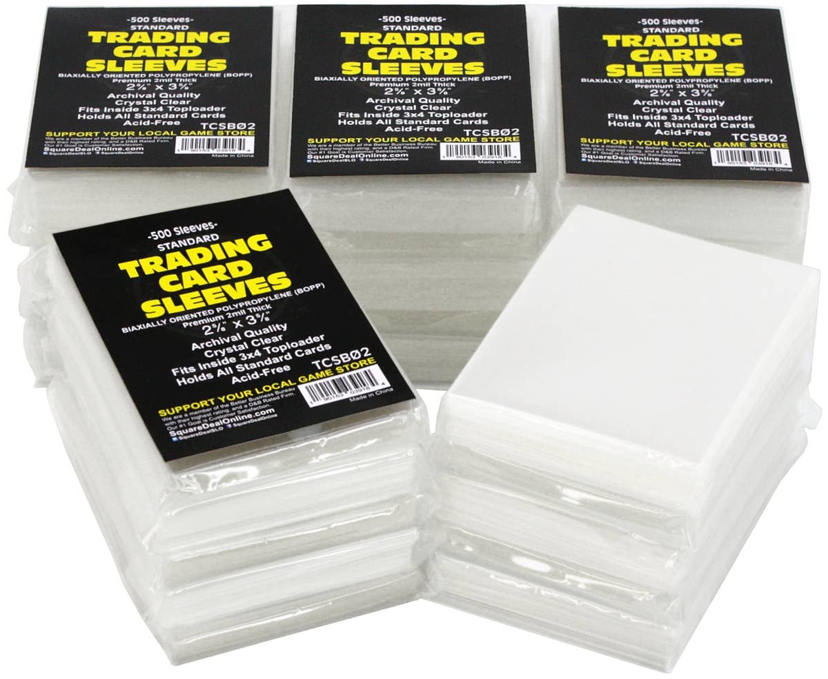 Square Deal Recordings & Supplies - Wholesale Card Game - Trading Card Sleeve - Premium 2mil Polypropylene - 2.6"x3.6"4