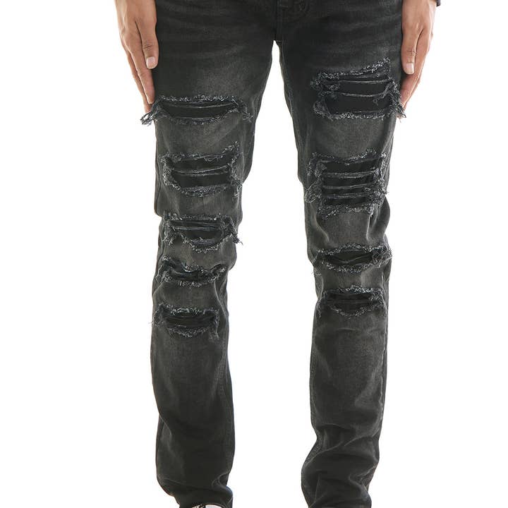 UNDER-PATCHED SKINNY JEANS for wholesale by KDNK