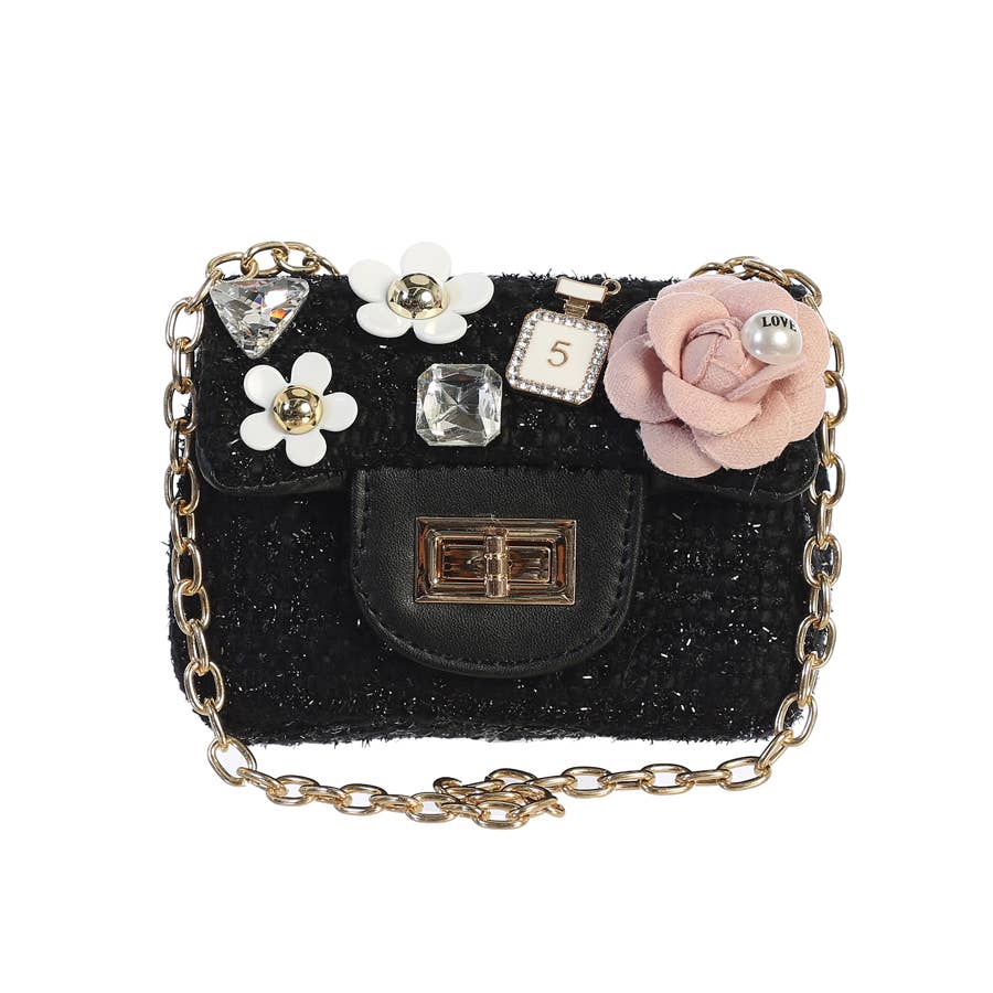 Dear Ellie - Wholesale Crossbody Bag - Kids - Mini Tweed Purse with Adorable Charms0