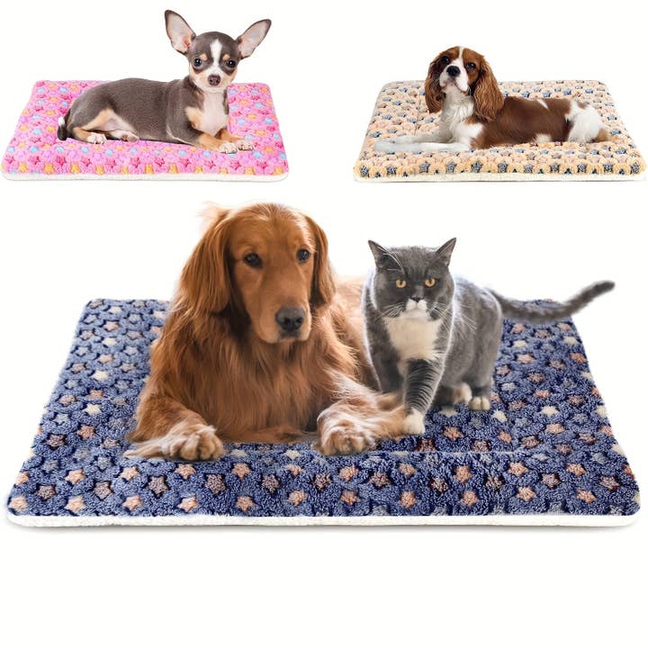 Tapete para Cães Almofada de Caixote Cama Macia para Animais de Estimação Almofada Lavável para Caixote para Cães Grandes Médios Pequenos Almofada Reversível de Flanela para Caixote de Cão Tapete de Canil Forro de Cama para Gato Manta de Flanela Super Macia e Fofa Premium para Animais de Estimação por atacado de Capture 360