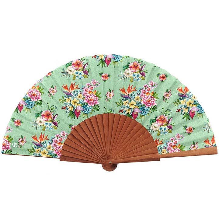 Vent de Bohème - Wholesale Handheld folding fan - TAÏNA wooden and cotton canvas fan6