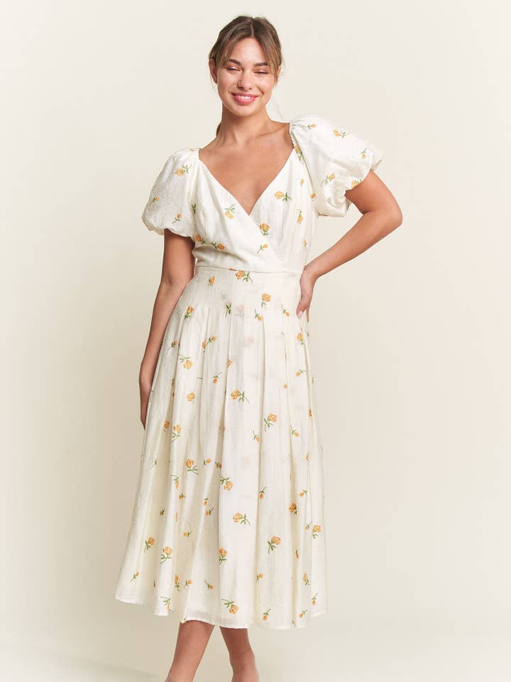 Marigold Meadow Dress Midi Dress for wholesale by In The Beginning