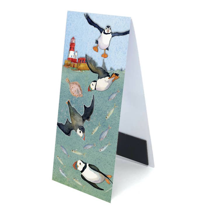 Magnetische boekenlegger van Diving Puffins voor wholesale door Emma Ball Ltd