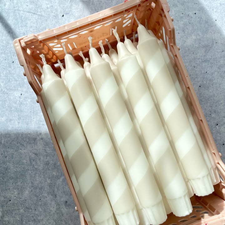 Wolkenreich - Wholesale Tapered Candle/Candlestick - Dip Dye Candles | Swirl beige | Set of 42