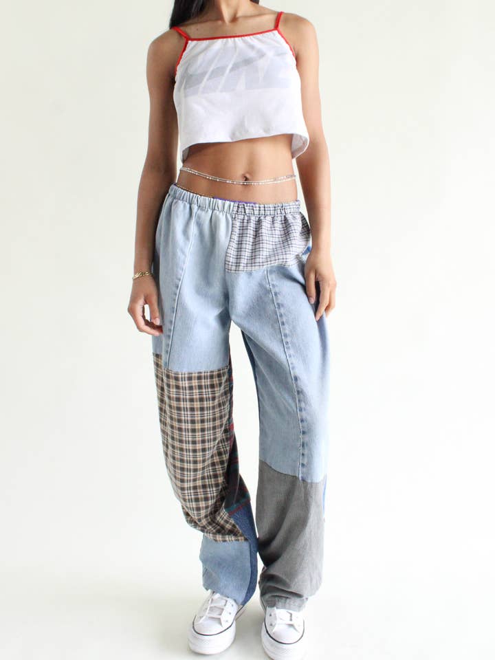 American Recycled Clothing - Wholesale Pants - Women's - Flannel & Denim Combo Pants Bundle7