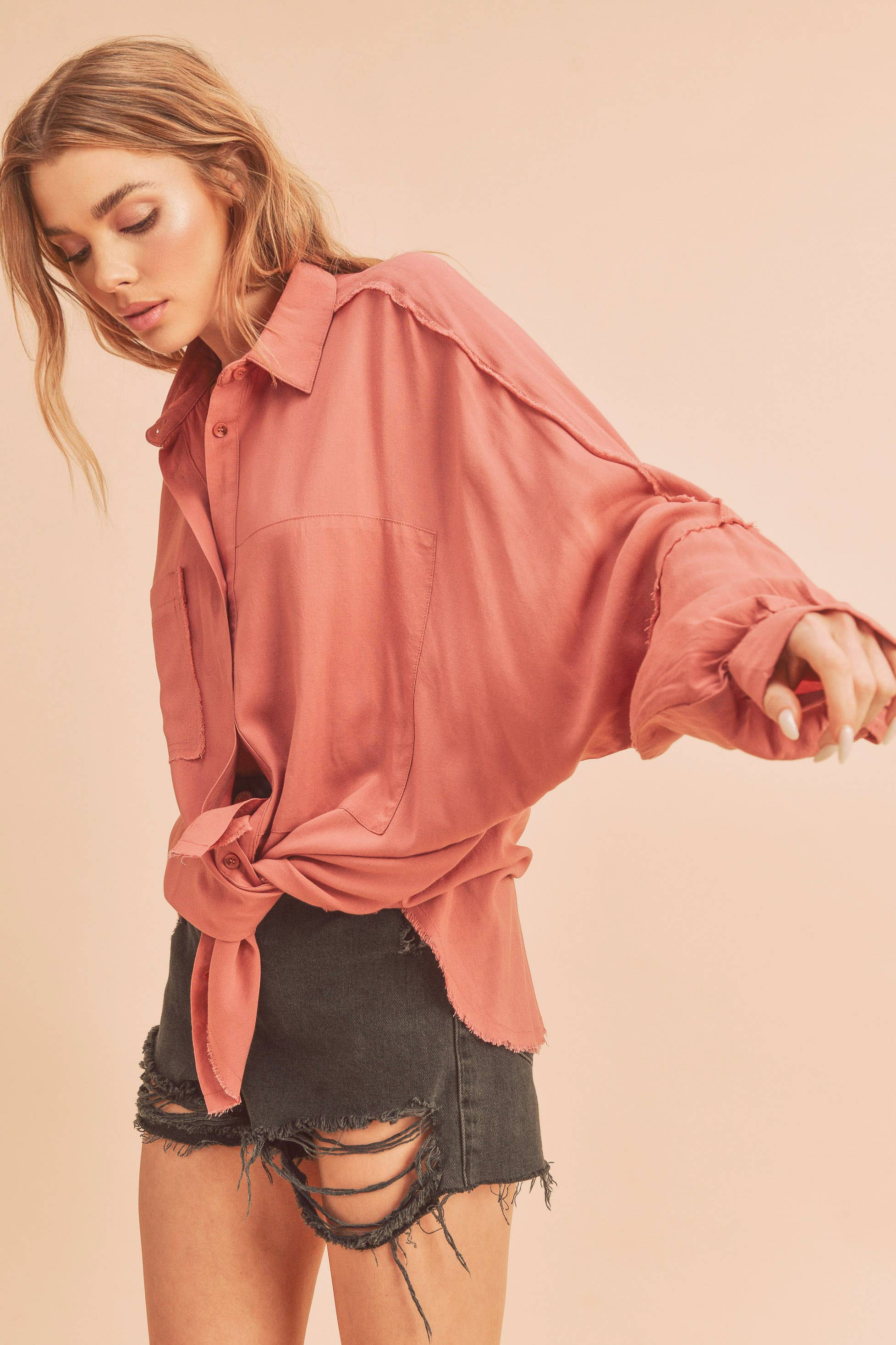 AEMI + CO - Wholesale Button Down Shirt - Women's - 879AK Delilah Shirt58