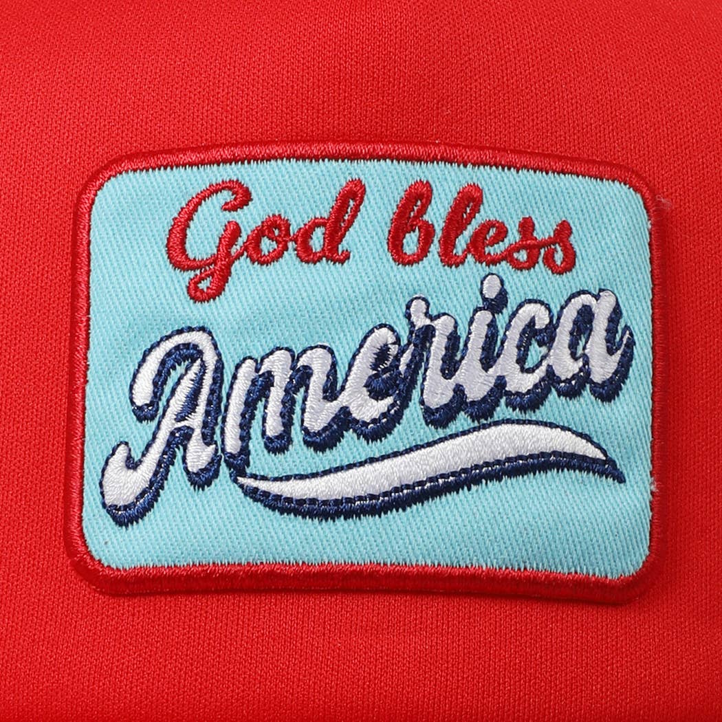 Fashion City - Vendita all'ingrosso Cappellino  da camionista - Unisex - Cappello in Schiuma con Toppa Ricamata "God Bless America"11