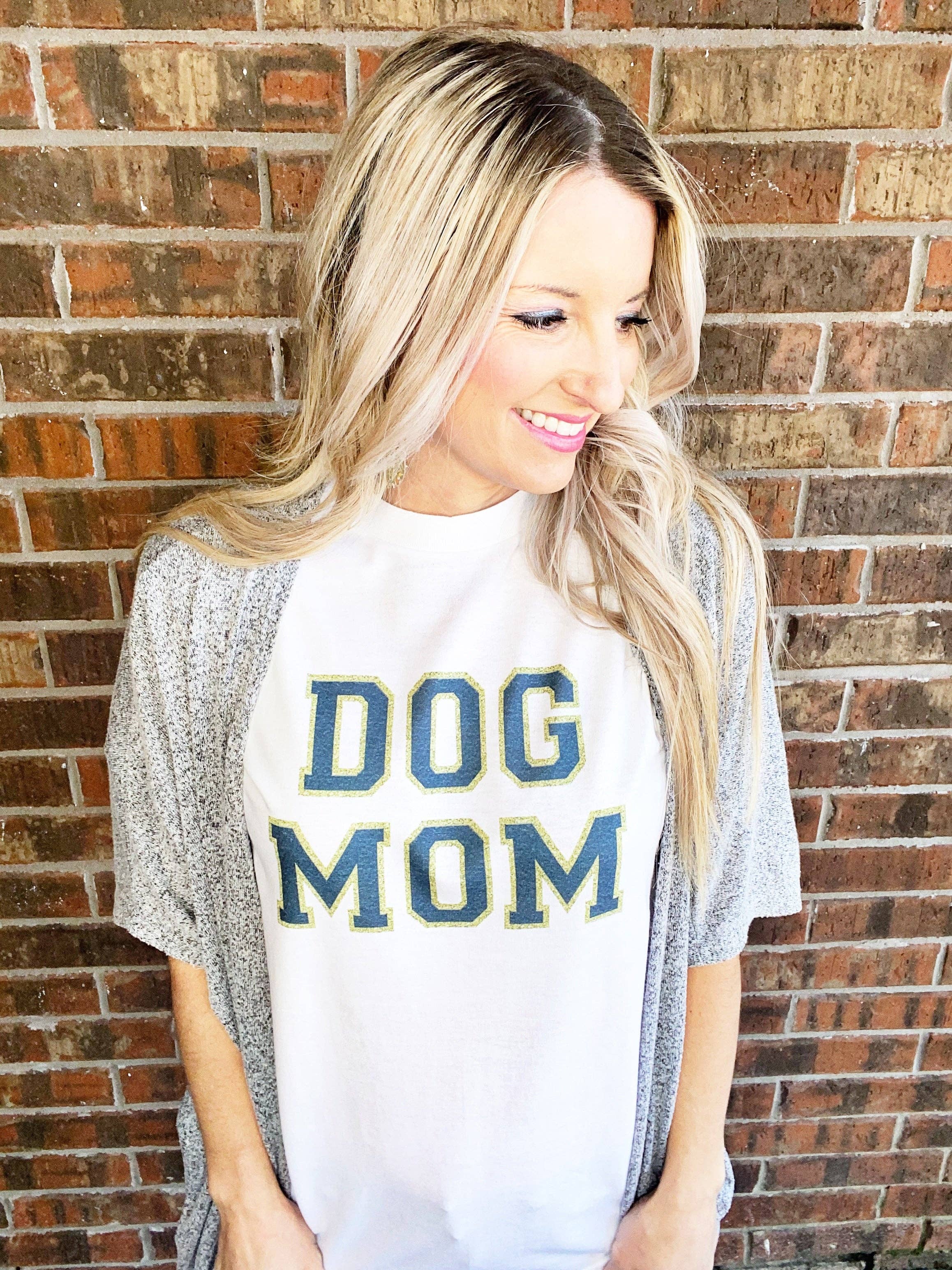 Simply Blush Wholesale - Wholesale Screen Printed T-Shirt - Women's - Dog Mom Glitter Letter Tee/Sweatshirt3
