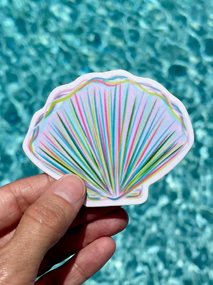 Seashell Sticker, Pretty Seashell Sticker for wholesale by Chrissi G Design