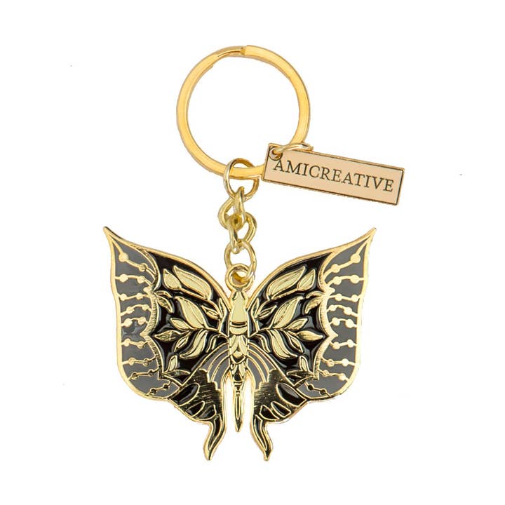 Butterfly Wings Hard Enamel Keychain for wholesale by Amicreative