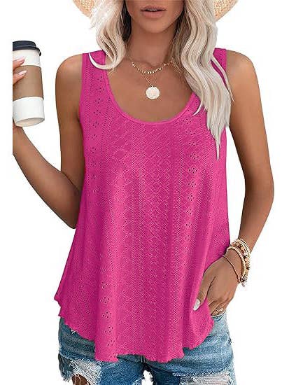 Lovesoft - Wholesale Tanktop - Dames - Dames zomerse losvallende mouwloze top met ronde hals23