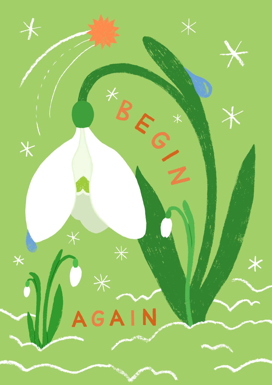 Lucy Scott Illustration - Wholesale Art Print - Begin Again Print, Mindful Illustrated Self Care Wall Art2