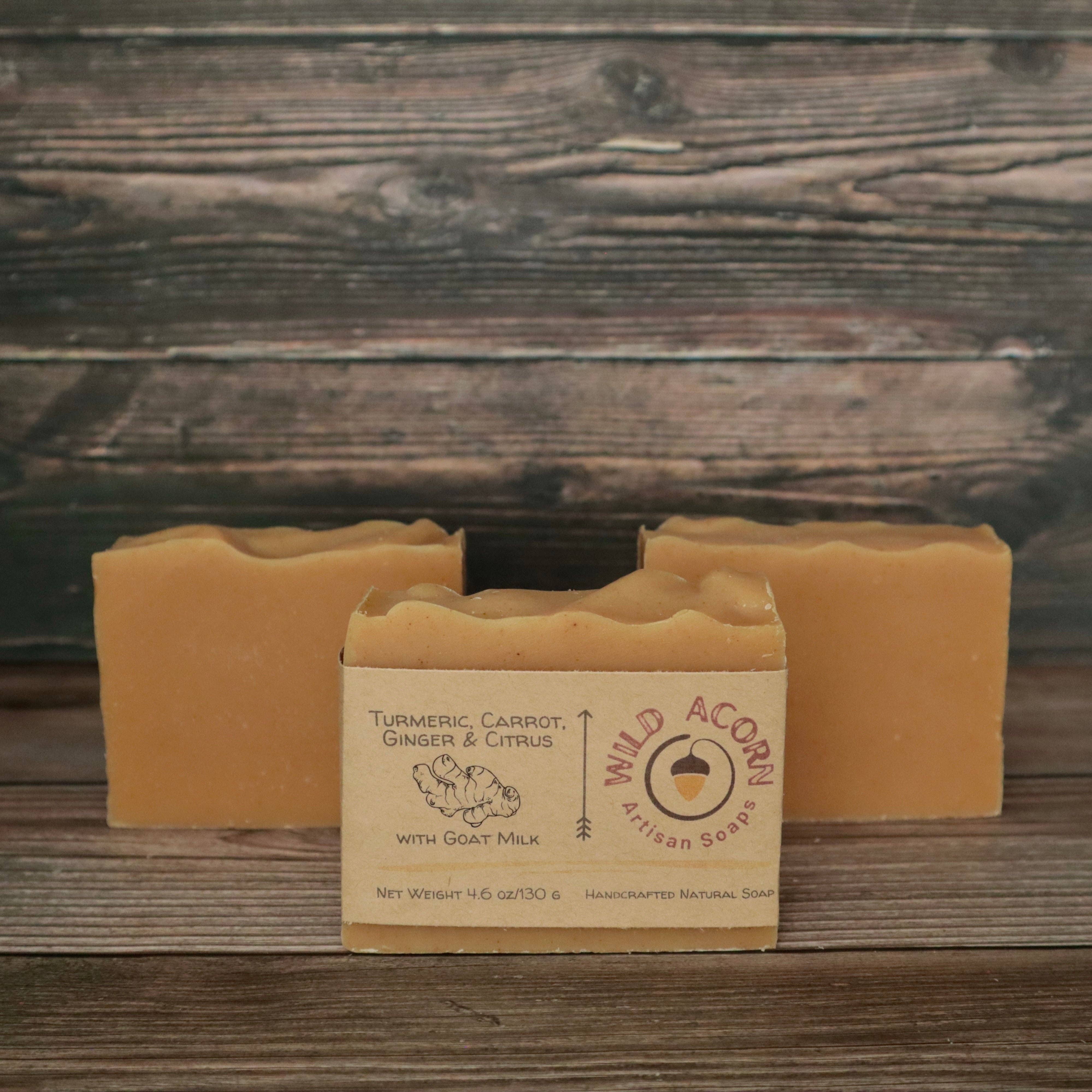 Wild Acorn Artisan Soaps LLC - Wholesale Bar Soap - Turmeric, Carrot, Ginger & Citrus Soap with Goat Milk2