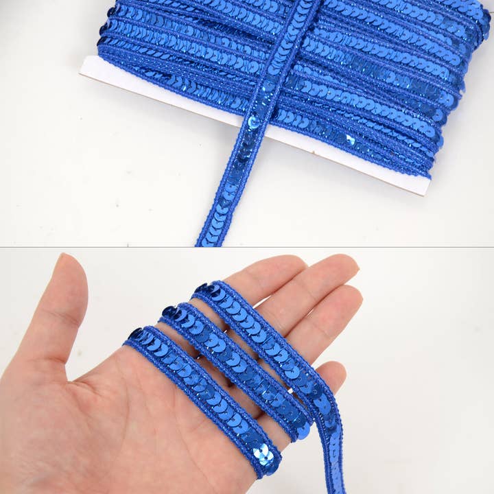 AK Brand - Wholesale Craft supplies - Sequin Trim 0.5 Inch Flat Glitter Sequin Ribbon Bling Fabric43