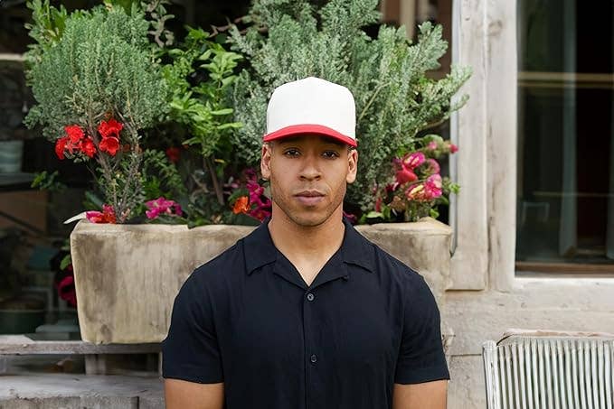 Wholesale Two Tone Vintage Snapback Hat - Red/White for your store