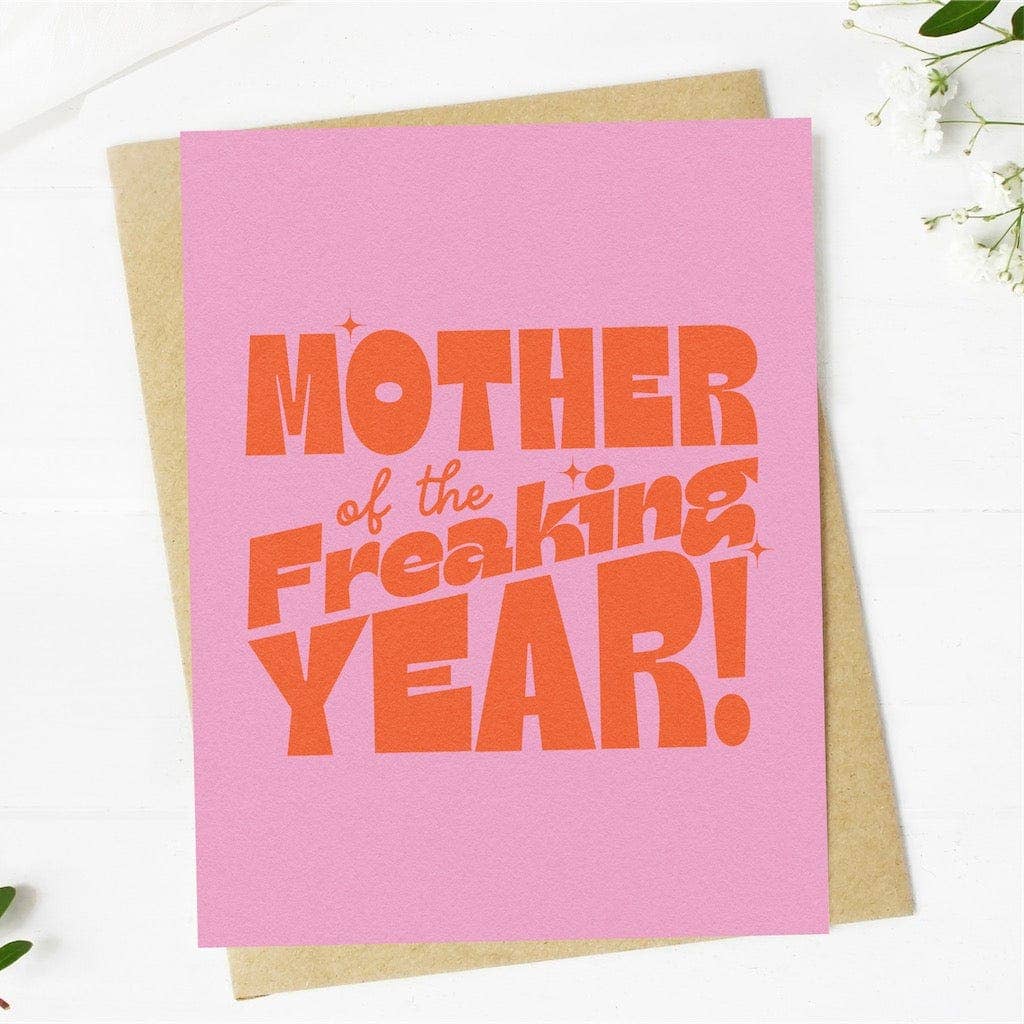 Big Moods - Wholesale Mother's Day Card - "Mother of the Freaking Year" pink card3
