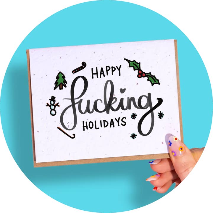 Happy F*cking Holidays for wholesale by SowSweet Greetings Inc