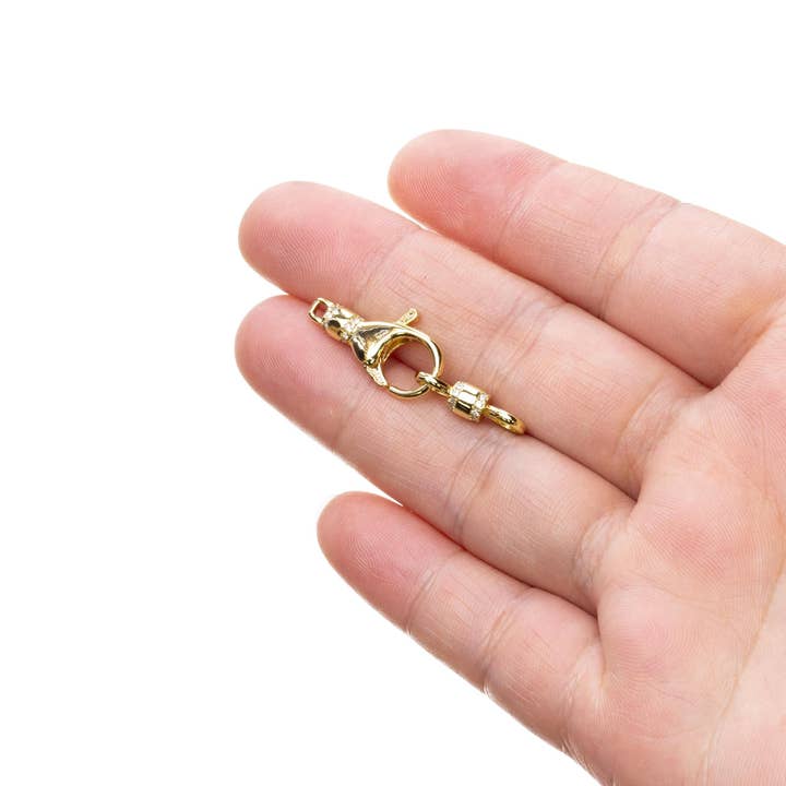 Jewel Pledge - Wholesale Clasp - Gold CZ Pave Large Lobster Clasp for Jewelry Making,CLG2464