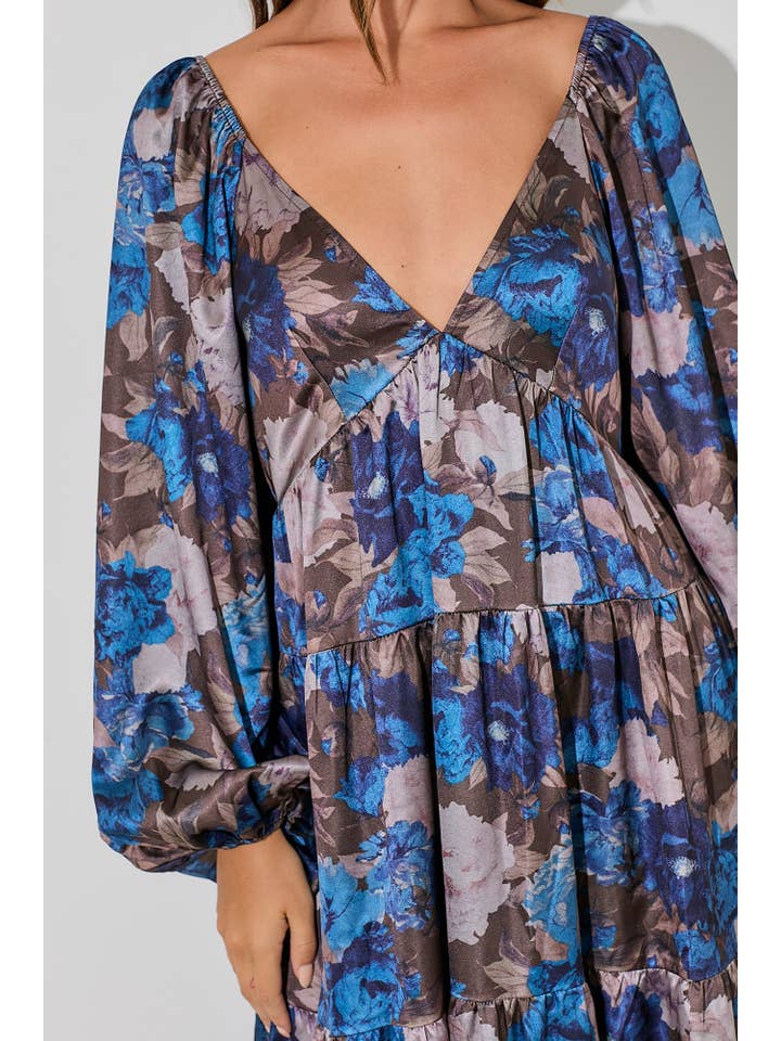 Baevely by Wellmade USA - Wholesale Dress - Women's - PRINTED FLORAL TIERED MAXI DRESS