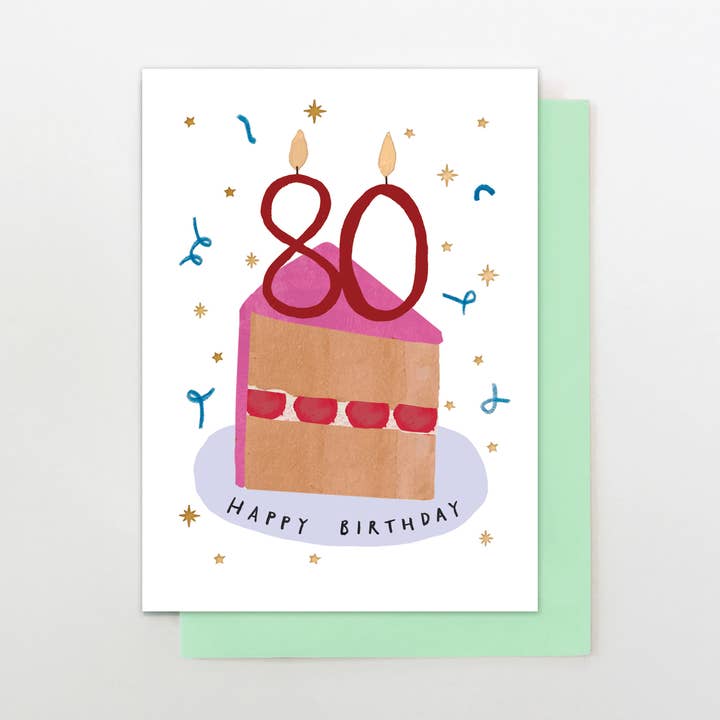 M32 - Kvinde 80 Fødselsdag Stykke Kage for engroshandel hos Stop the Clock Design