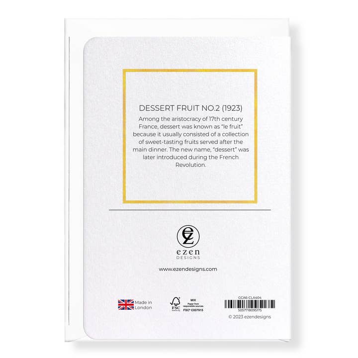 Ezen Trade – wholesale Everyday greeting card – DESSERT FRUIT NO.2 (1923): Painting Greeting Card1