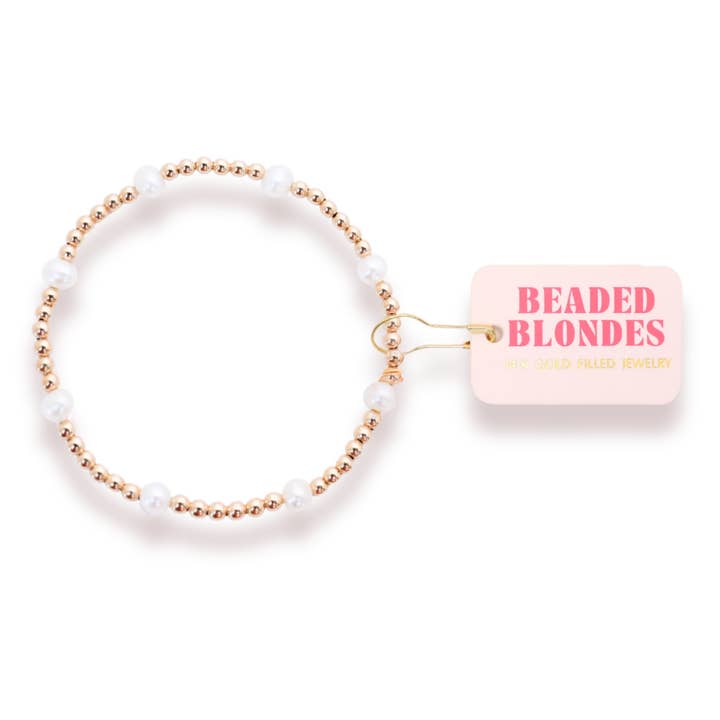 Bracciale Kate Pearl in oro per la vendita all'ingrosso da parte di Beaded Blondes